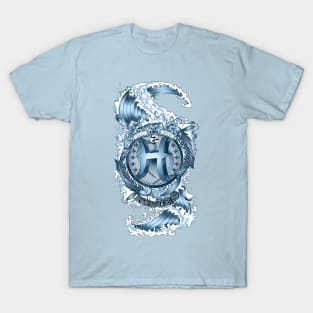 PISCES (Aquamarine) Aquatic Zodiac sign T-Shirt